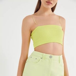 Urban Outfitters Neon Yellow Seamless Bra Crop Top